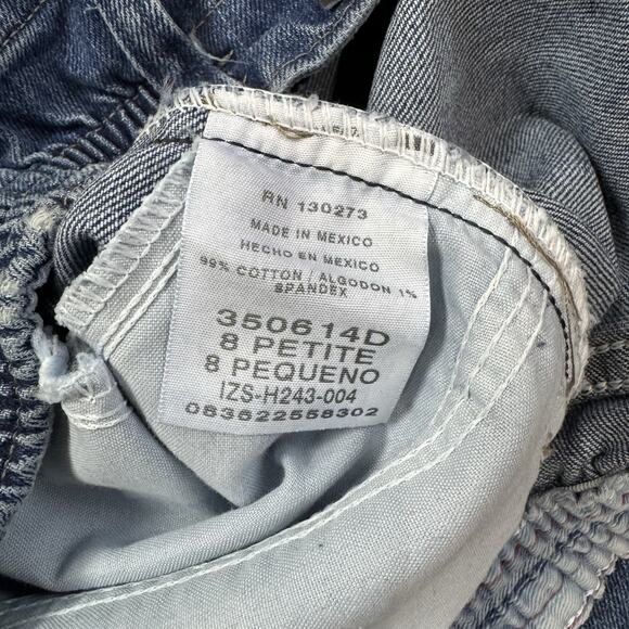 Lee Elastic Side Denim Jeans Woman's 8P Blue Mid Rise Relaxed Fit - Picture 7 of 15